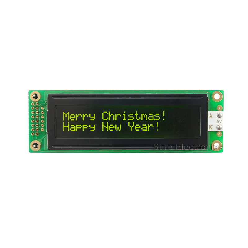 2002 Characters LCD Module Yellow Backlight & Green Character